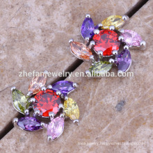 flower star silver stud earrings zircon brass jewelry
Rhodium plated jewelry is your good pick
